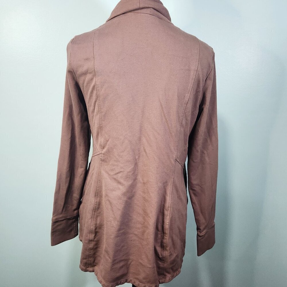 Cowl Neck Asymmetrical Zip Up Brown WHBM Jacket Size 10
Lot N - Picture 6 of 6
